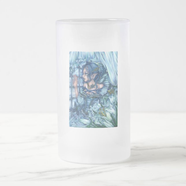 Frost Fairy Girl View of a Sapphire Winter Frostat Ölglas (Center)