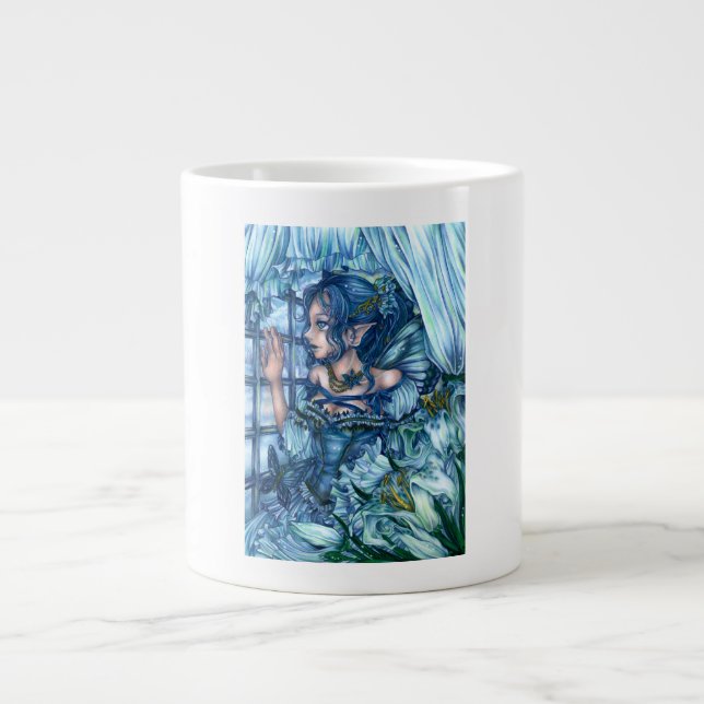 Frost Fairy Girl View of a Sapphire Winter Jumbo Mugg (Framsidan)