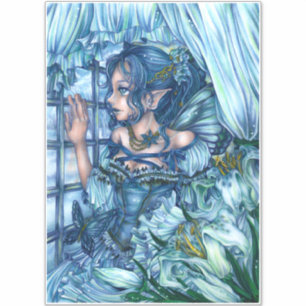 Frost Fairy Girl View of a Sapphire Winter Klistermärken