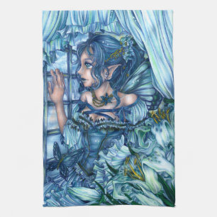 Frost Fairy Girl View of a Sapphire Winter Kökshandduk