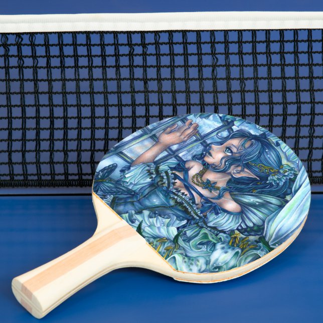 Frost Fairy Girl View of a Sapphire Winter Pingisracket (Insitu)
