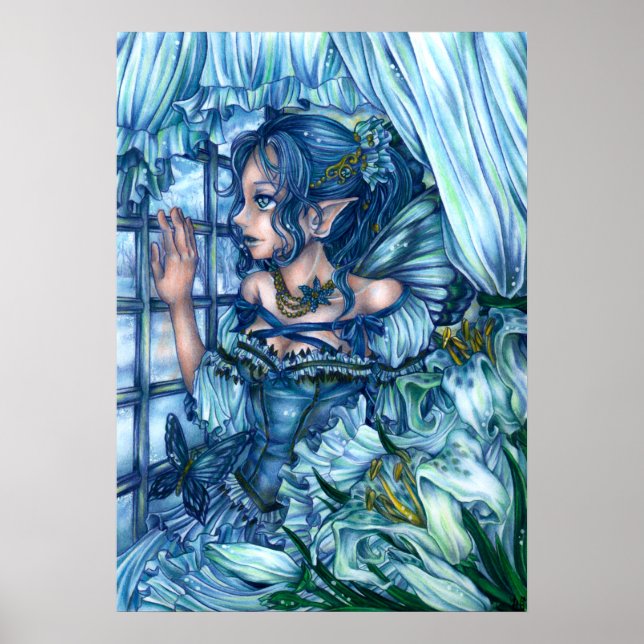 Frost Fairy Girl View of a Sapphire Winter Poster (Framsidan)
