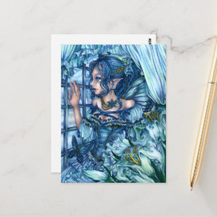 Frost Fairy Girl View of a Sapphire Winter Vykort