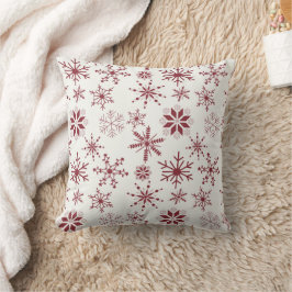 Frost & Flourish Snöflingor – Crimson Kudde