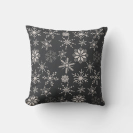 Frost & Flourish Snöflingor – Midnatt Kudde