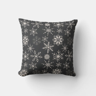 Frost & Flourish Snöflingor – Midnatt Kudde