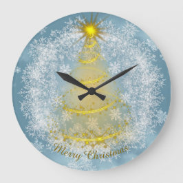 Frost & Glow Holiday Clock – Snowflake Wall Clock Stor Klocka