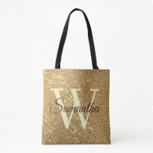 Frost Guld Glitter Monogrammed Dekorativ kudde