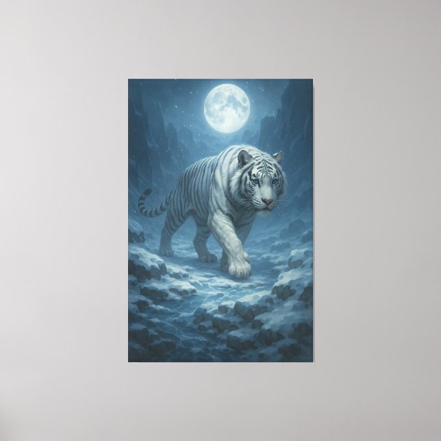 Frost King White Tiger – Majestic Icy Guardian Wal Canvastryck (Framsida)