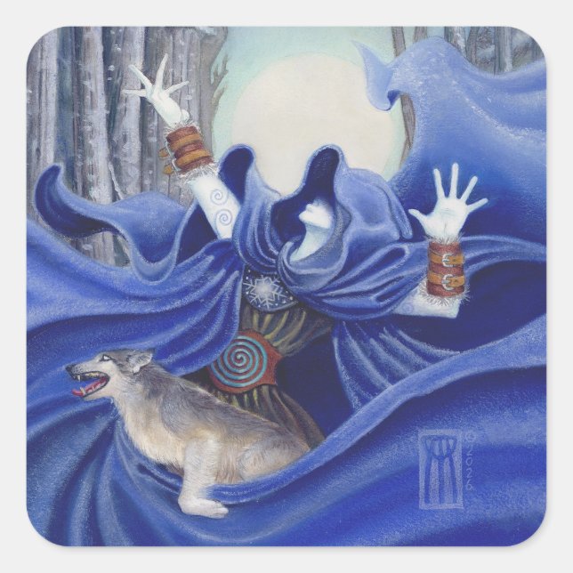 Frost Mage Fyrkantigt Klistermärke (Framsida)