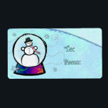 Frost Man Snö Globe Folk Art GIFT Fraktsedel<br><div class="desc">Finns även i fyrkantiga och runda klistermärken,  2 olika etiketter för gåva och adress,  anteckningskort/gratulationskort,  pappra omslag,  handklockor,  pendenter,  presentlådor,  tote bags,  gelégodis,  konfektyrer,  magneter,  mugg,  godisskål,  tekrukor,  plattor,  kuddar,  skjortor,  puzzel,  bra konsduk och poster för konst eller konslitkonsdeg. .</div>