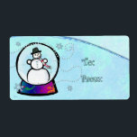 Frost Man Snö Globe Folk Art GIFT Fraktsedel<br><div class="desc">Finns även i fyrkantiga och runda klistermärken,  2 olika etiketter för gåva och adress,  anteckningskort/gratulationskort,  pappra omslag,  handklockor,  pendenter,  presentlådor,  tote bags,  gelégodis,  konfektyrer,  magneter,  mugg,  godisskål,  tekrukor,  plattor,  kuddar,  skjortor,  puzzel,  bra konsduk och poster för konst eller konslitkonsdeg. .</div>