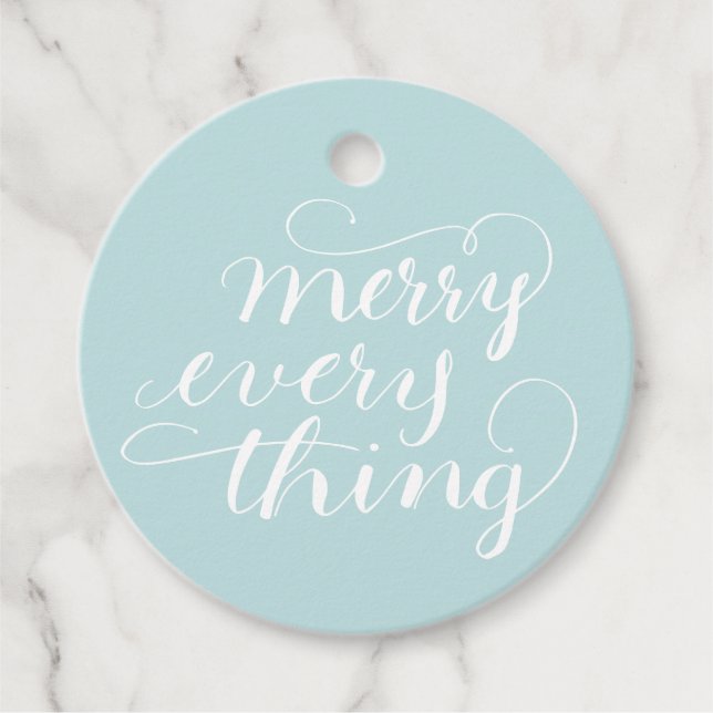 Frost Merry Allting Hand Lettered Gåvor Etiketter (Framsida)