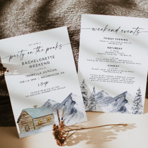 FROST Mountain Ski Cabin Bachelorette Itinerary Inbjudningar