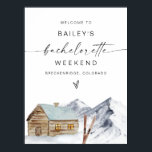 FROST Mountain Ski Cabin Bachelorette Välkomstteck Poster<br><div class="desc">Det här välkomsttecknet för bachelorette har en mysigt hytt med snötäckta berg och skidor. Den här poster välkomstmärket för bachelorette är perfekt för din vintercamping i kabinen eller skidbachelorette helg. Koppla ihop med något i FROST-samlingen för att få en sammanhållande bild: https://bit.ly/3ygl8ZL</div>