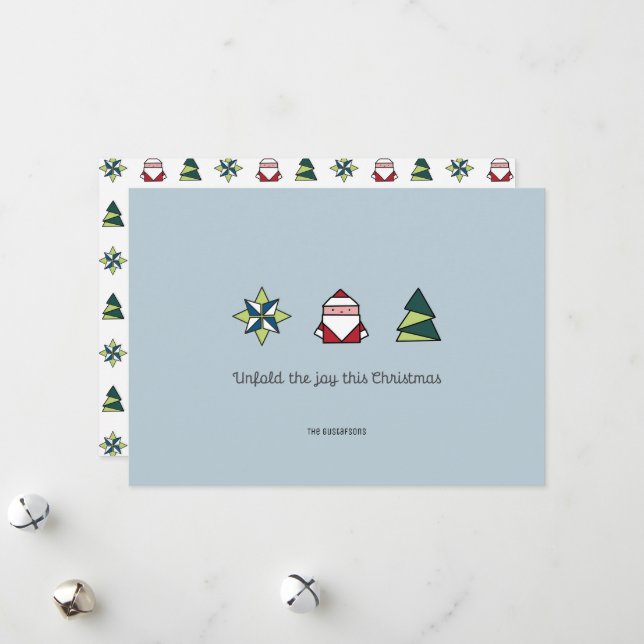 Frost Origami-julen Julkort (Fram/Back In Situ)