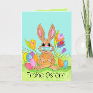 Frost Ostern Tyska Ansikte maskerad bunny i Påsk Helgkort