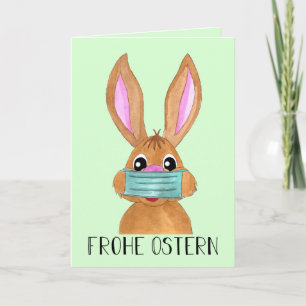 Frost Ostern Tyska Ansikte maskerad bunny i Påsk Helgkort