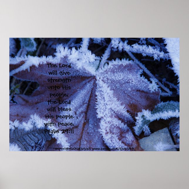Frost på Löv 2 Skriv ut med skript verse Poster (Framsidan)