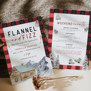 FROST Red Flanals & Fizz Winter Bachelorette Invit Inbjudningar