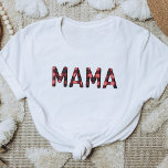 FROST Rustic Lumberjack Red Flskanals Mamma T Shirt<br><div class="desc">Den här skjortan har en fin vattenfärgsflanell som stavar ut ord,  "mamma". Den här skjortan från mamma är perfekten till din favoritpresent till dig som förväntar sig mamma eller fungerar som en underbar gravid.</div>