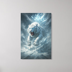Frost Vit Tiger – Kejsare av det frusna riket – Canvastryck