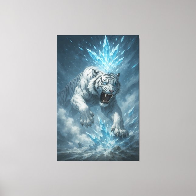 Frost White Tiger – Emperor of the Frozen Realm –  Canvastryck (Framsida)