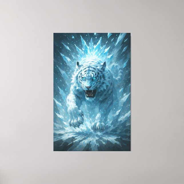 Frost White Tiger – Emperor of the Frozen Realm –  Canvastryck (Framsida)