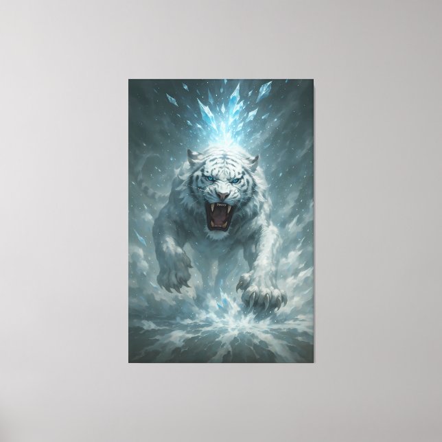 Frost White Tiger – Emperor of the Frozen Realm –  Canvastryck (Framsida)