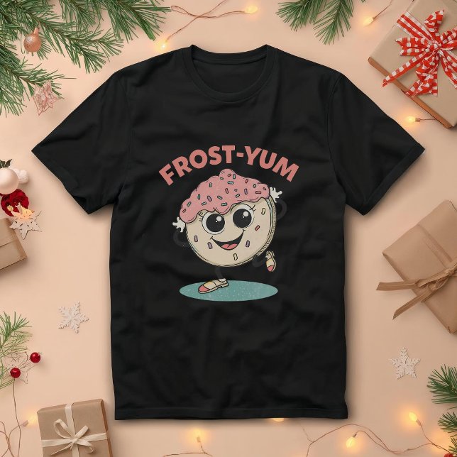 Frost-yum - Lusnyj jul Cookie Pun T Shirt (Skapare uppladdad)