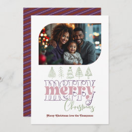 Frostad Berry Modern Retro Klotter Jul Foto Julkort