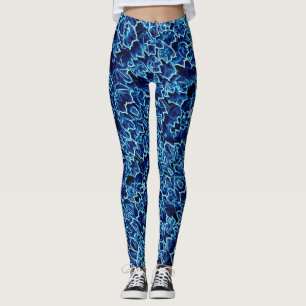 Frostad Blå Murgröna Leggings
