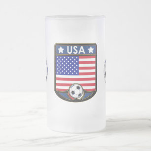 Frostad dryck Stein för USA fotboll Frostat Ölglas