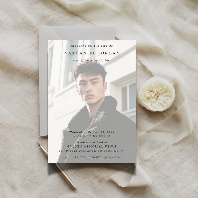 Frostad fotofirande av livets minnesstund inbjudningar (Skapare uppladdad)