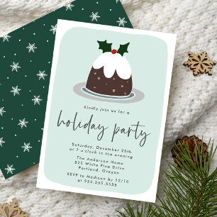 Frostad fruktcakekrans Holly Mint & Grön Holiday P Inbjudningar