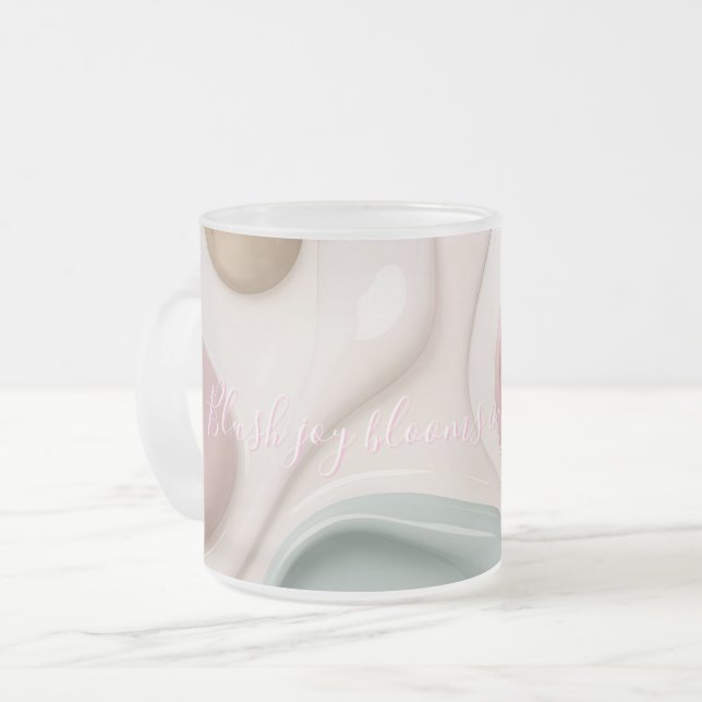 Frostad glas mugg i stilren grafik (Framsida vänster)
