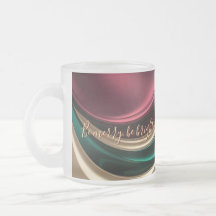 Frostad glas mugg i stilrent grafik