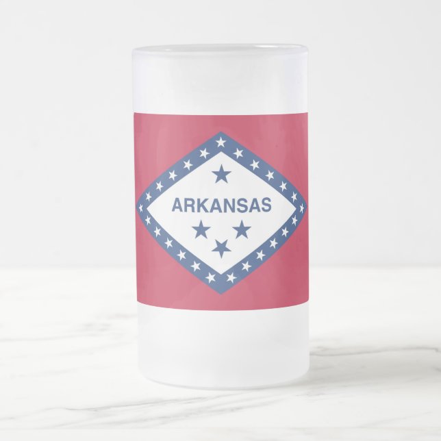 Frostad glas-mugg med flaggan för Arkansas, USA Frostat Ölglas (Center)