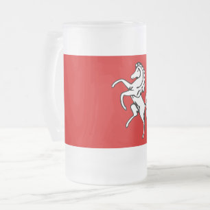 Frostad glas-mugg med Kent, Englands flagga Frostat Ölglas
