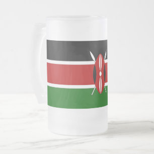 Frostad Glas Mugg med Kenyas flagga