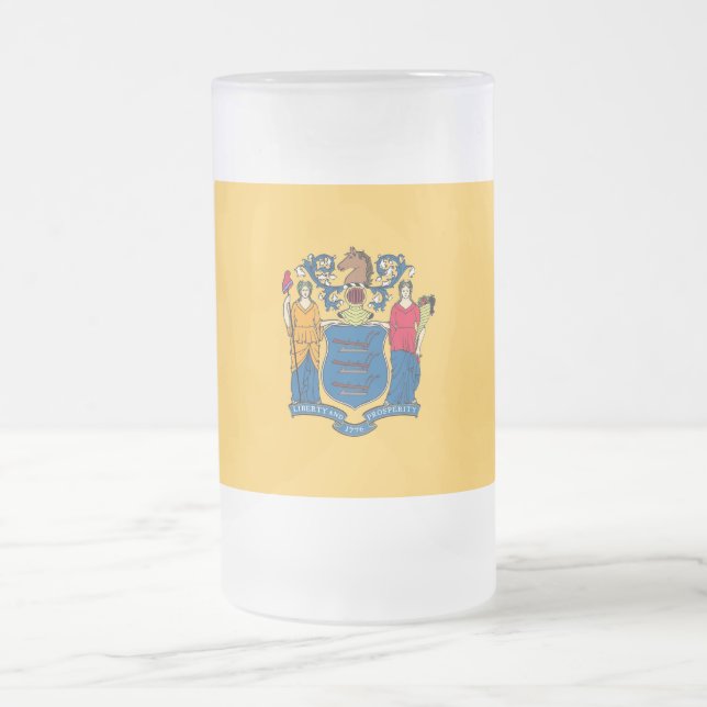 Frostad Glas Mugg med New Jerseys flagga (Center)