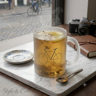 Frostad Glas Mugg med Ren Cykel Design