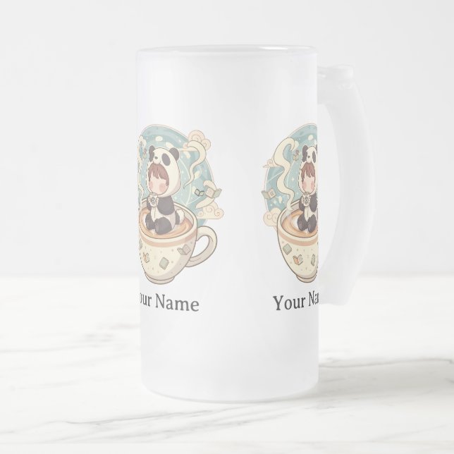 Frostad Glas Panda Cold Brew Mugg (Framsida höger)