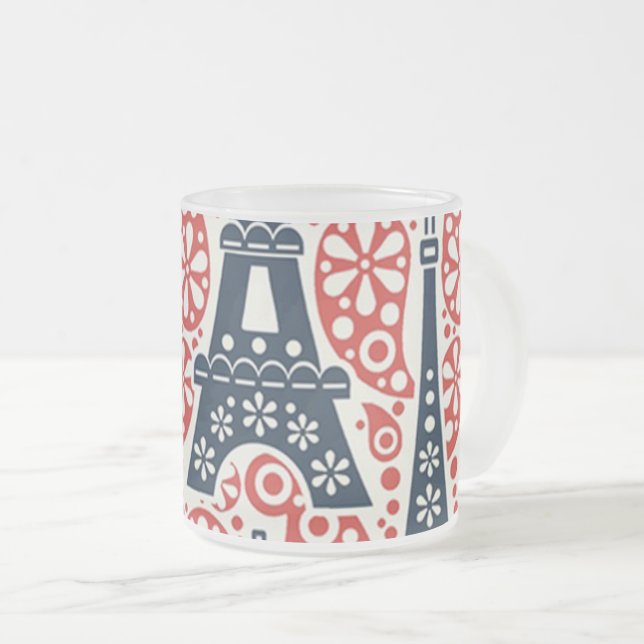 Frostad Glas Paris Folklig Blommig Mugg (Framsida höger)