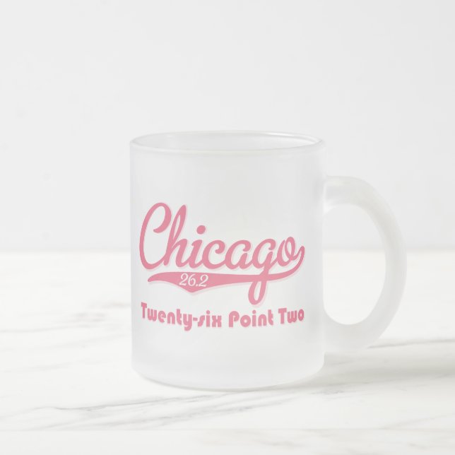 Frostad Glass mugg för Chicago 26,2 rosamaraton (Höger)