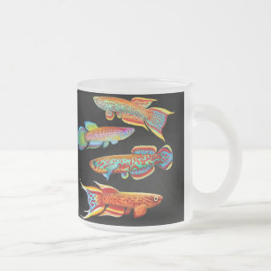 Frostad Glass mugg för färgrik Killifish