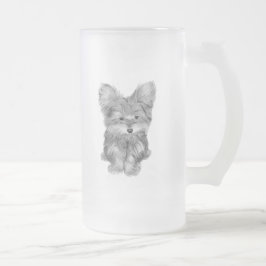 Frostad Glass mugg för gullig Yorkie hund
