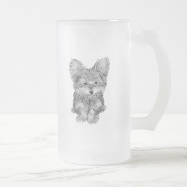 Frostad Glass mugg för gullig Yorkie hund (Höger)