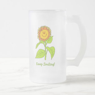 Frostad Glass mugg med att le solrosdesign
