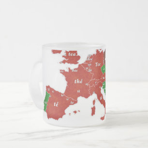 Frostad Glass mugg TeaEuropa för språklig karta